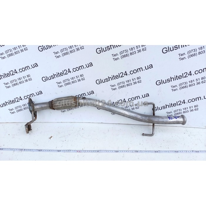 Труба приемная (с гофрой) Хюндай Гетс (Hyundai Getz) 1.3i 12V, 2002 - 2006 (10.62) Polmostrow алюминизированная