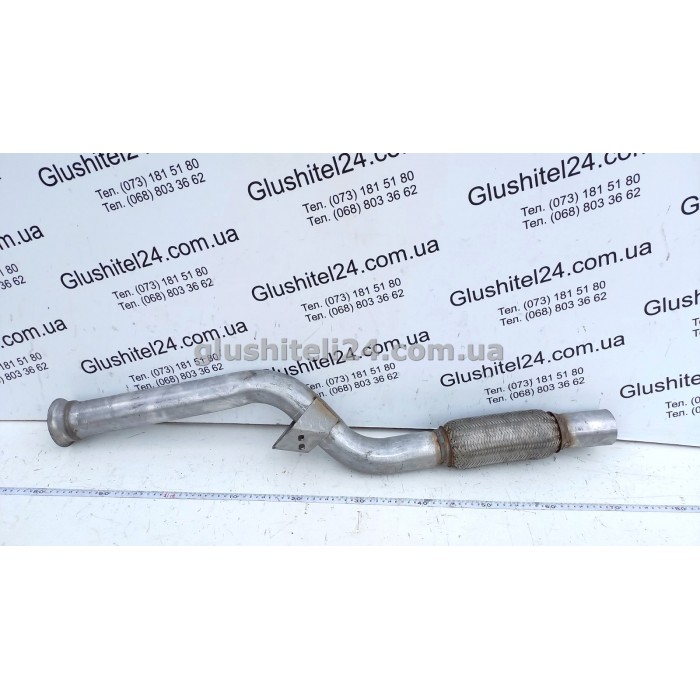 Труба приемная Мерседес Спринтер с гофрой (Mercedes Sprinter) 2.2 TD 2000-2006 (13.276) Polmostrow алюминизированный