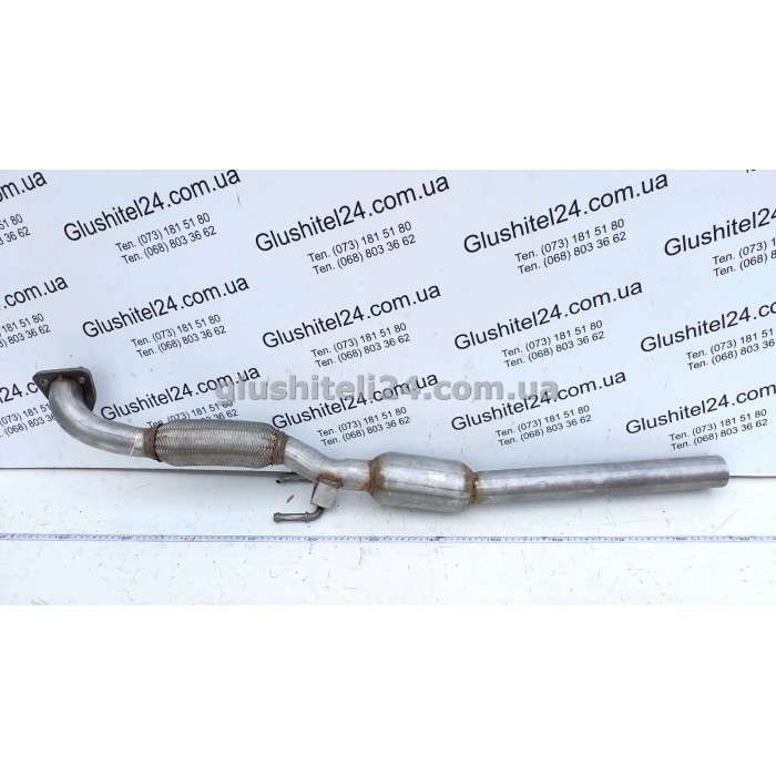 Приемная труба Шкода Октавиа (Skoda Octavia)/Ауди А3 (Audi A3)/ Сеат Леон,Толедо (Seat Leon,Toledo)/ Фольксваген Бора, Гольф 4 (Volkswagen Bora, Golf IV) 1.9TDi (24.60) Polmostrow алюминизированная