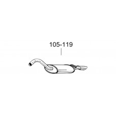 Глушитель задний AUDI Cabriolet 91-94,(105-119),Bosal алюминизированный