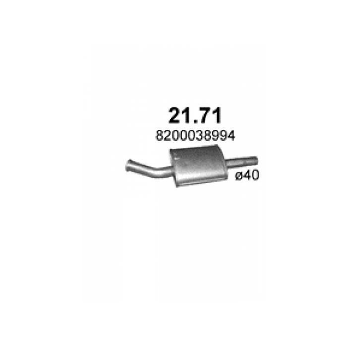 Резонатор Renault Twingo 1.2i 16V 11/00-07 (21.71) Polmostrow